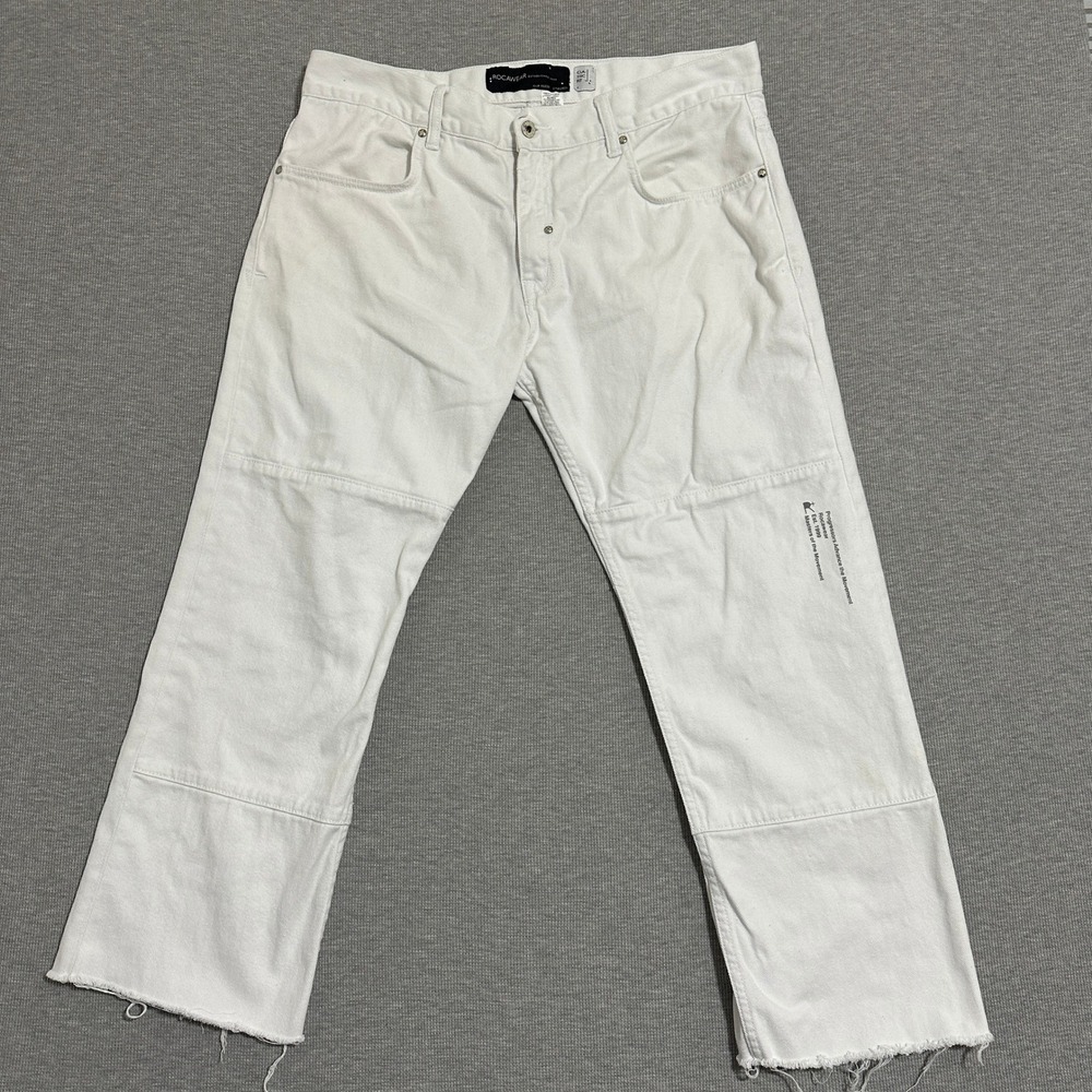 Rocawear Classic Fit Raw Hem Graphic Jeans Straight Leg Cotton Mens Size 38x29